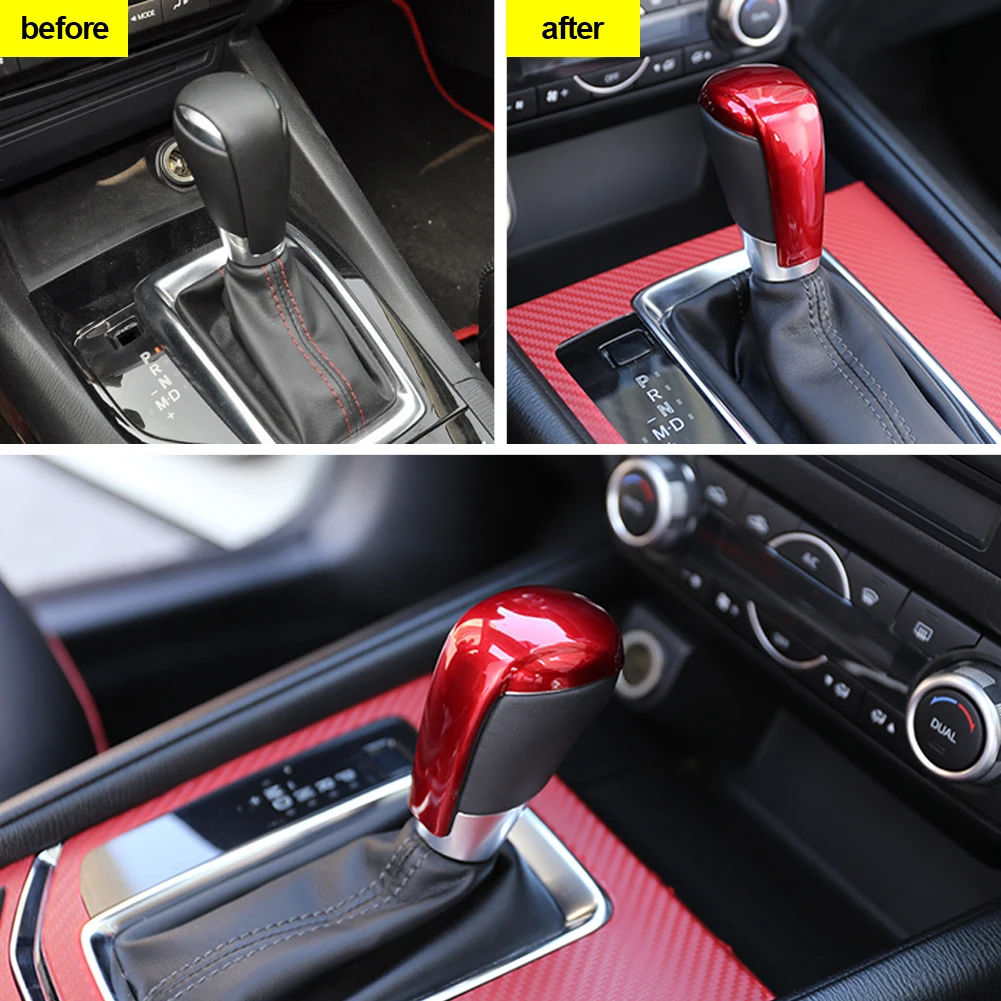 Автомобильная ручка переключения передач крышка отделка наклейка для Mazda 2 3 6 BM GJ