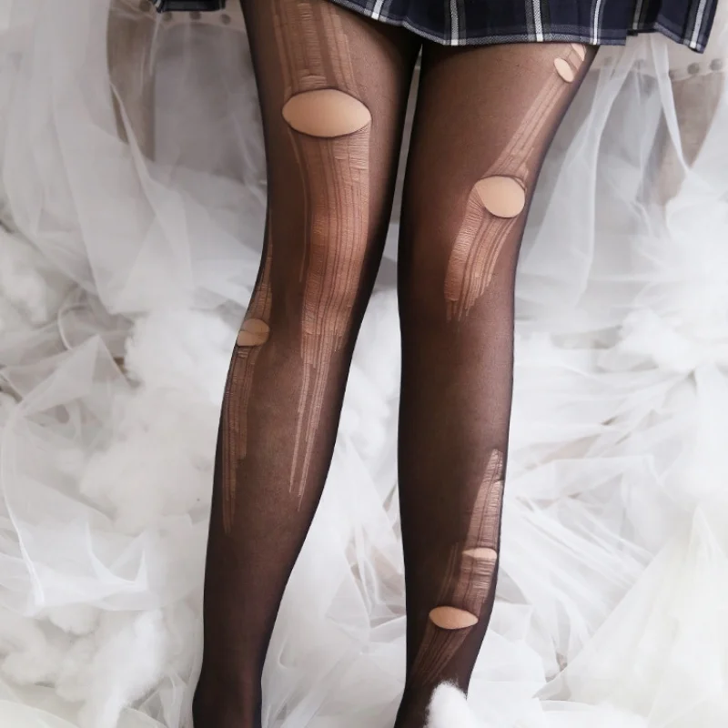 Горячая Распродажа летние пикантные комбинезоны с ручным разрывом колготки