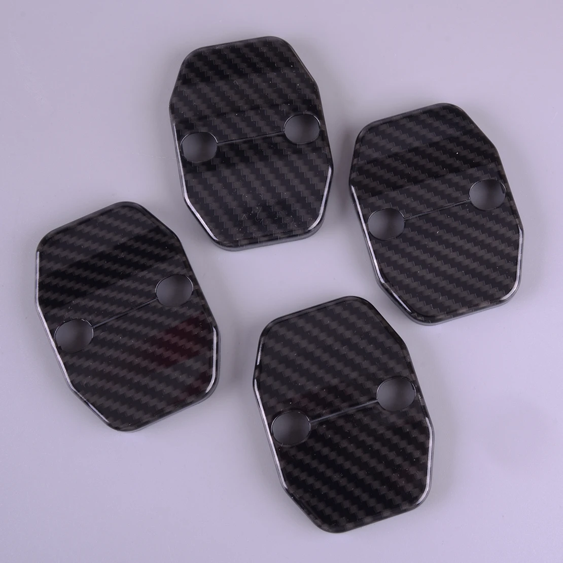 

4pcs/set Door Lock Protection Cover Trim ABS Plastic Fit For Dodge Charger Ram 1500 Durango 2011-2019 2020 Carbon Fiber Style