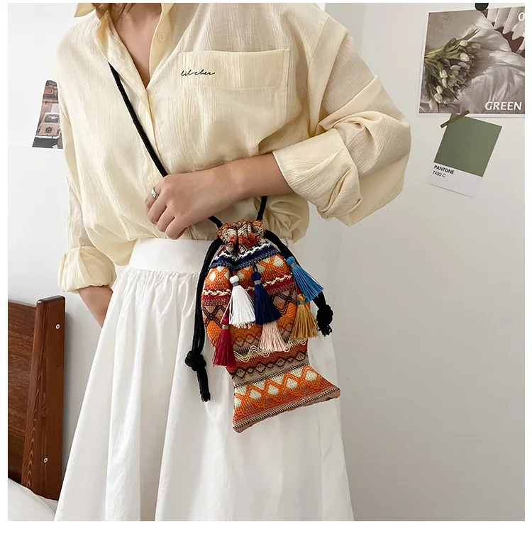 Модная сумка через плечо в национальном стиле для женщин универсальная плетеная