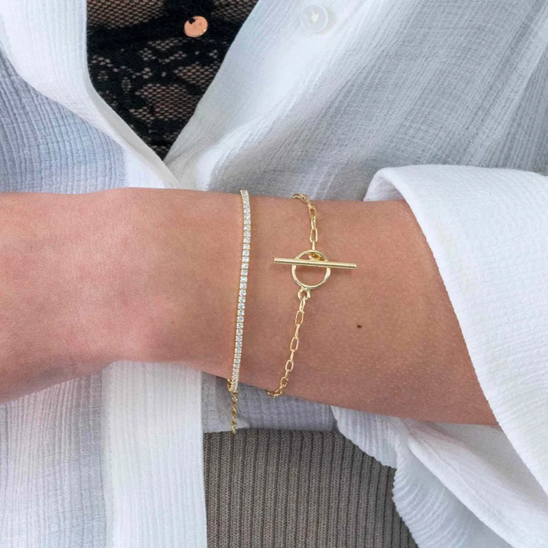 Новинка 2022 классический браслет из звеньев цепи женский простой нержавеющей