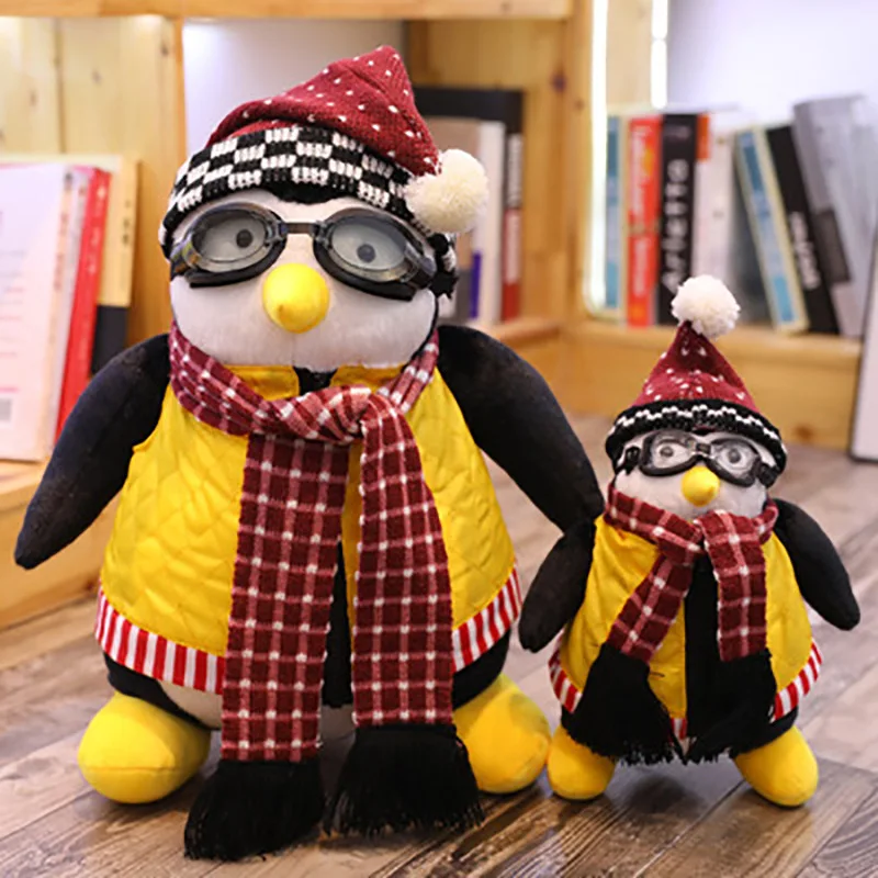

25cm 45cm Cute plushies Friends Around Penguin Plush Toy Friends Sixsome Doll Hugsy Haji Penguin with clothes for birthday gift