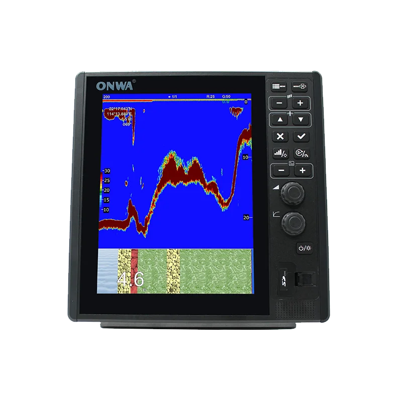 KFISH-12 Высокомощный 12-дюймовый цветной TFT цифровой эхолот / 1 кВт/2 кВт 50 кГц/200 кГц