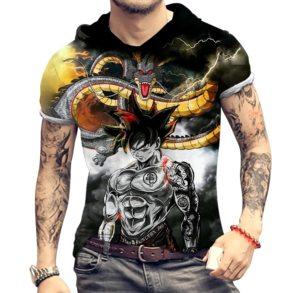 

Men's Hoodie Shirts Oversized S-3XL Anime T-Shirt 3D Print Fashion Goku Gohan 2022 Summer New High Street European Size Hip Hop