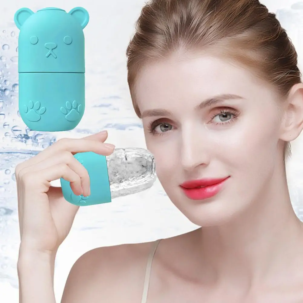 

Reusable Silicone Ice Massage Cups Cute Animal Pattern Icing Cooling Roller Freezable Face Massager For Muscle Cold Therapy