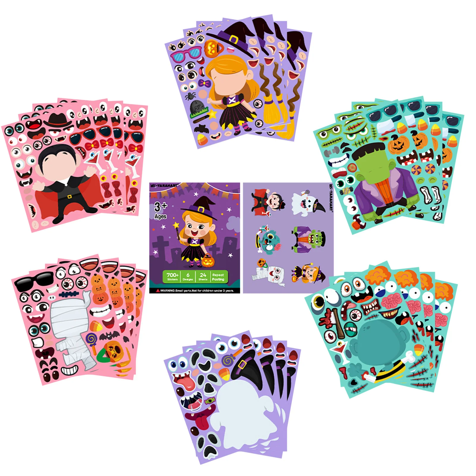 

Halloween Party Games Stickers Halloween Party Games Stickers For Kids Halloween Make Your Own Face Stickers Great For Halloween