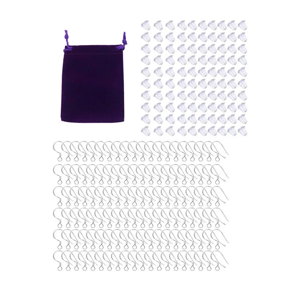 

200 Pieces Set Earring Hooks Assortment Earrings Hook End Caps Assorted Kit Findings Jewellery Making Handmade