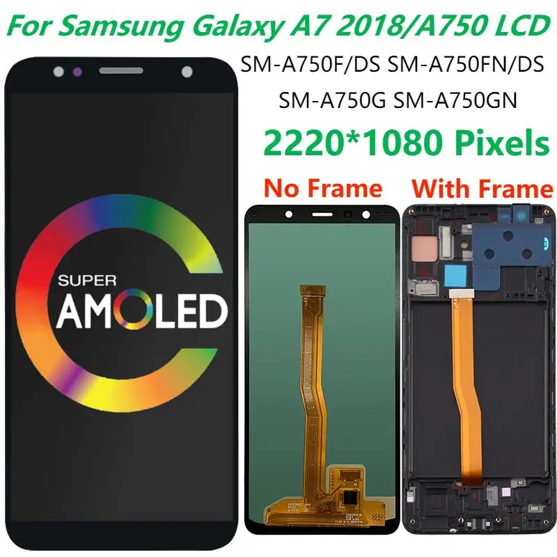 

Оригинальный OLED TFT ЖК-дисплей 6,0 дюйма для Samsung Galaxy A7 2018 A750 дисплей с рамкой SM-A750F/DS A750G сенсорный экран дигитайзер Запчасти