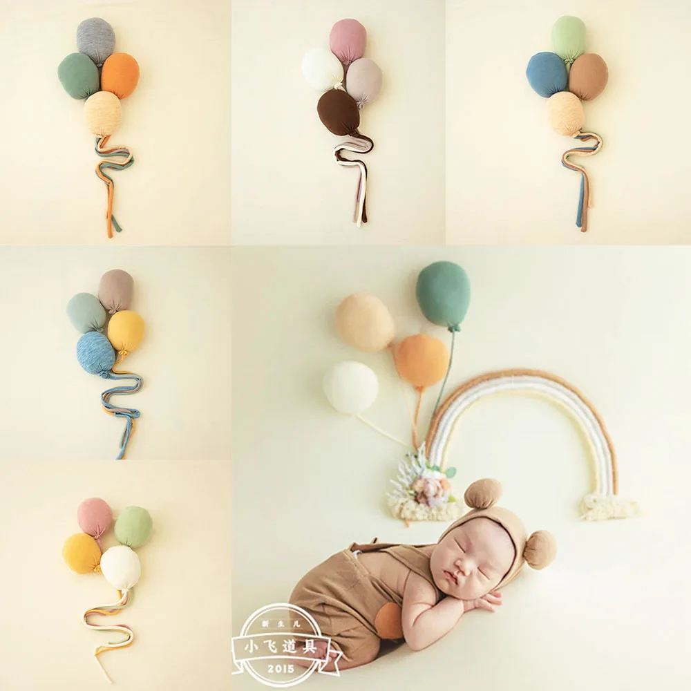 4Pcs Newborn Photography Props Colorful Balloons Creative Set Cute Baby Photo Studio Shooting Accessories Fotografia Background