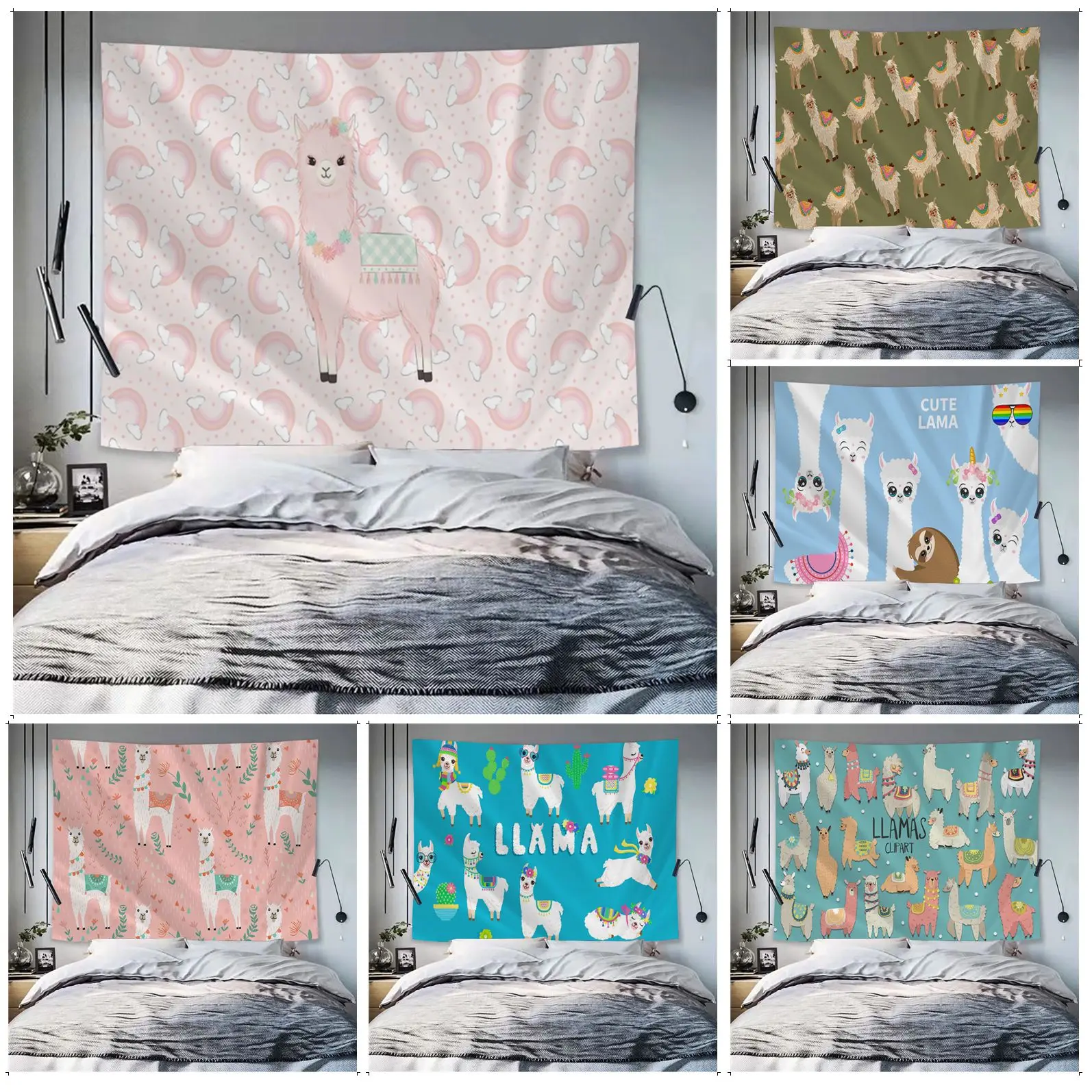 

Alpaca llama Pattern DIY Wall Tapestry Cheap Hippie Wall Hanging Bohemian Wall Tapestries Mandala Japanese Tapestry