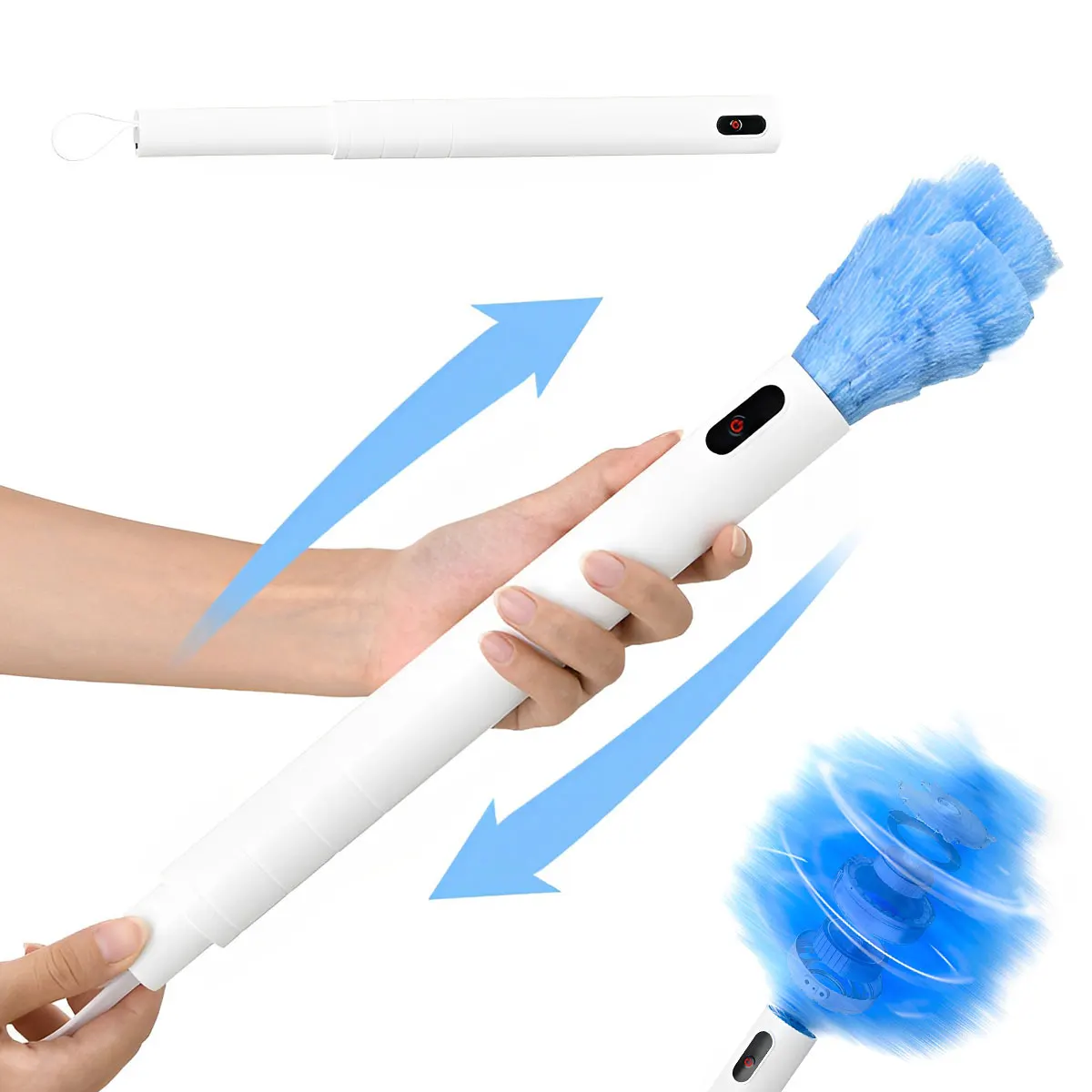 

Electric Feather Duster 800mAh USB Rechargeable Electric Feather Brush Retractable 360° Rotation Electric Duster Brush Silent