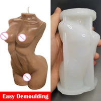 3d silicone candle mold beauty human resin gypsum soap baking ice drop glue mould candle making kit party favors home decor