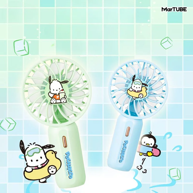 

Kawaii Sanrio Pachacco Small Fan Three Speed Wind Cute Cartoon Mini Portable Mute Handheld Neck Fan Practical Gift Creative New