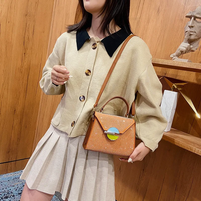 Брендовые дизайнерские сумки и кошельки со стразами женские через плечо новинка