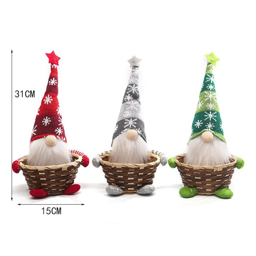 

Christmas Candy Storage Basket Gifts Santa Claus Candy Bag Container Xmas Home Party Table Decoration Gift Kids