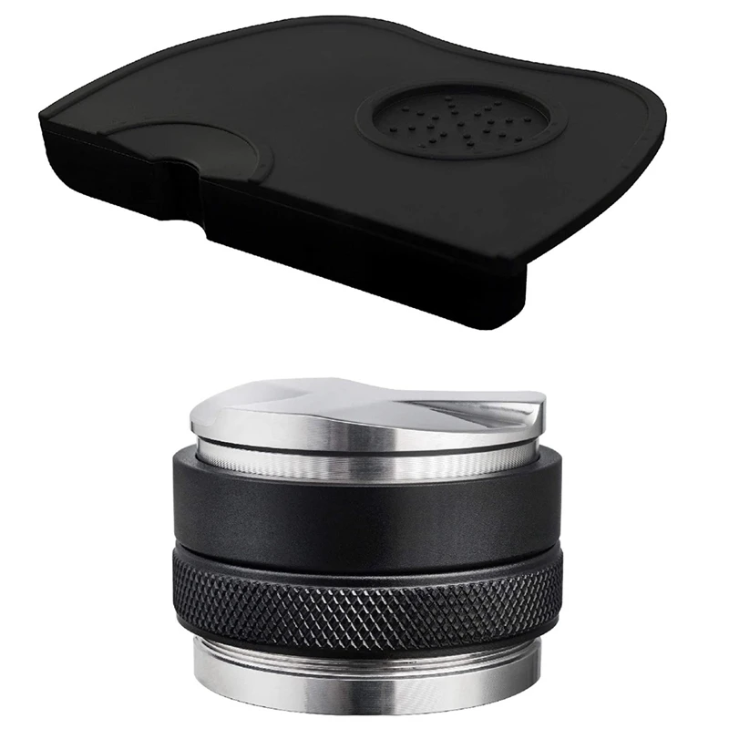 

58mm Coffee Distributor & Tamper, Silicone Coffee Tamper mat, Espresso Tamper mat Dual Head Coffee Leveler