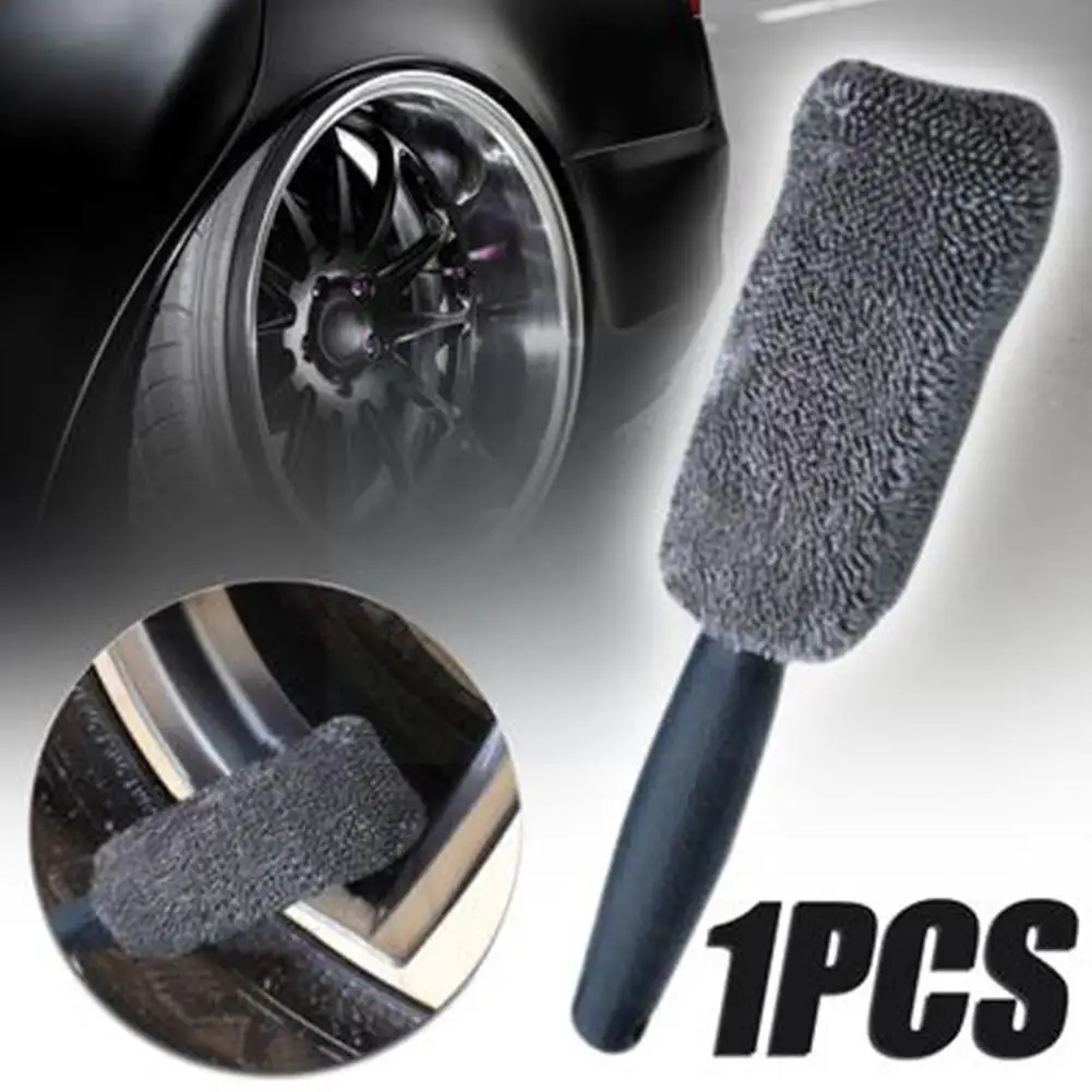 

1PCS Car Cleaning Brush Microfiber Wheel Rim Brush Car Wash Detailing For Car Trunk Motorcycle Auto Detailing Portable Brus F4J7