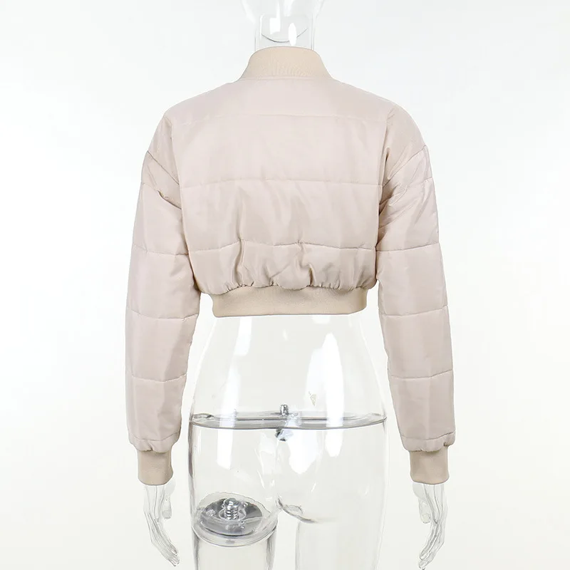 Y2k Women's Parkas Fashion Long Sleeve Short Cotton Coat Stand Collar Solid Zipper Gothic Jackets and Coats for Women Clothing