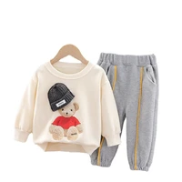 spring autumn children cotton clothes baby boys girls cartoon t shirt pants 2pcssets toddler costume infant casual tracksuits