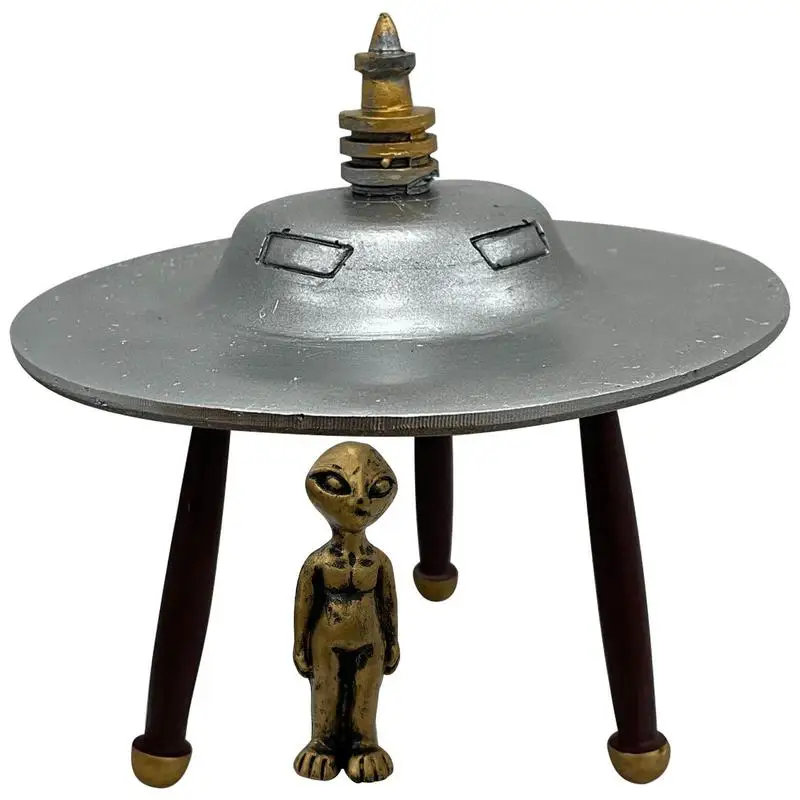 

Alien Spaceship Garden Statues Resin Creative Garden Ornament Realistic Alien Spaceship For Garden Office Living Room