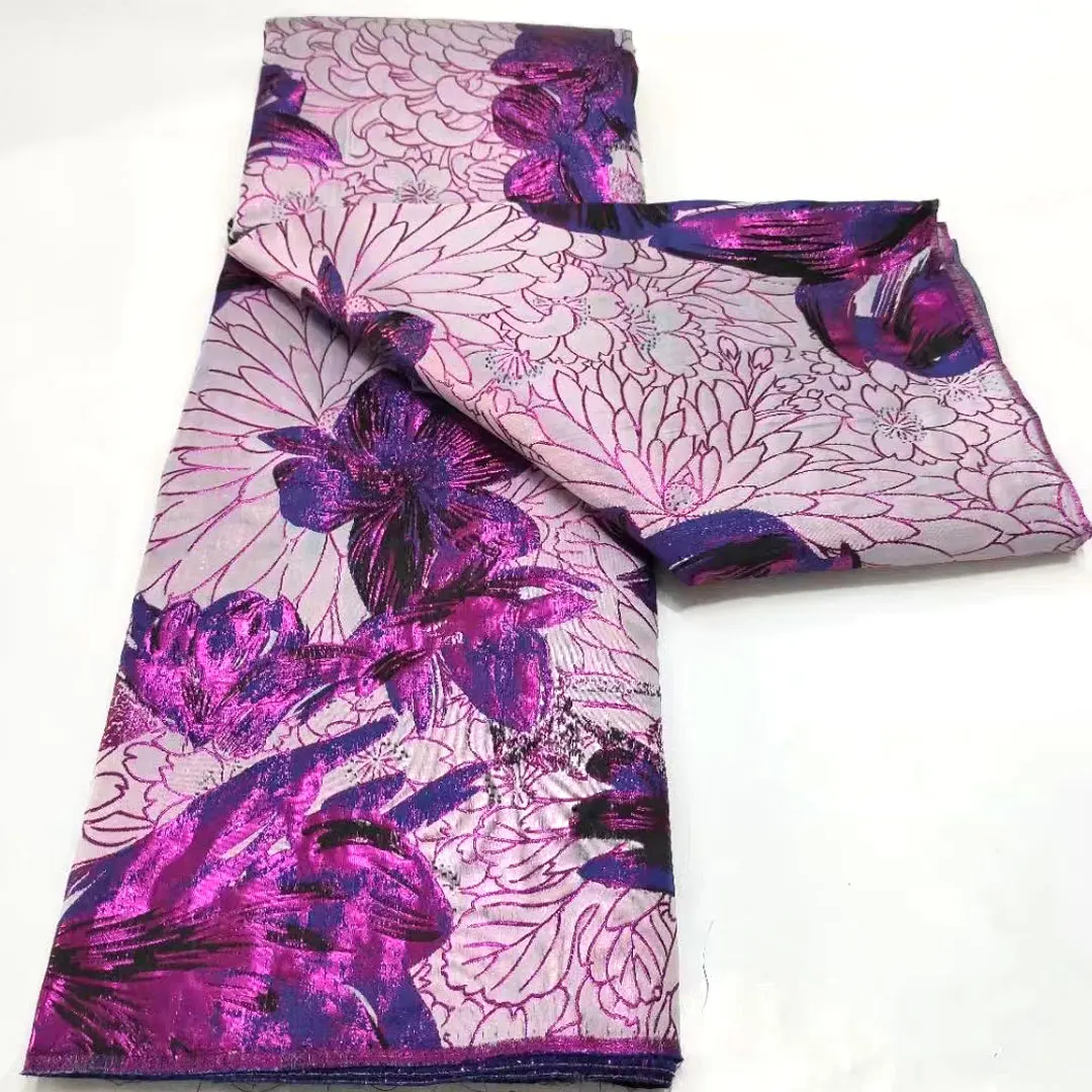 

Purple African Brocade Lace Fabric High Quality Fashion Nigerian Jacquard Lace Fabric 2022 For Wedding Party Diy HMH5301