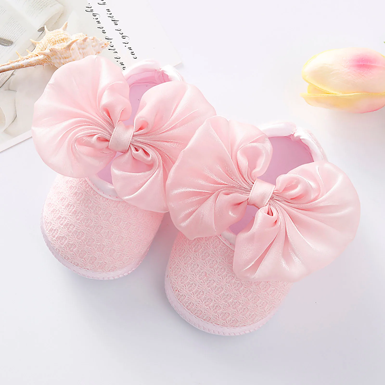 

Newborn Infant Baby Girl Shoes Sweet Big Bowknot Soft Girl Toddler Shoes Infant First Walkers Prewalker Shoe Chic Princess Shoes