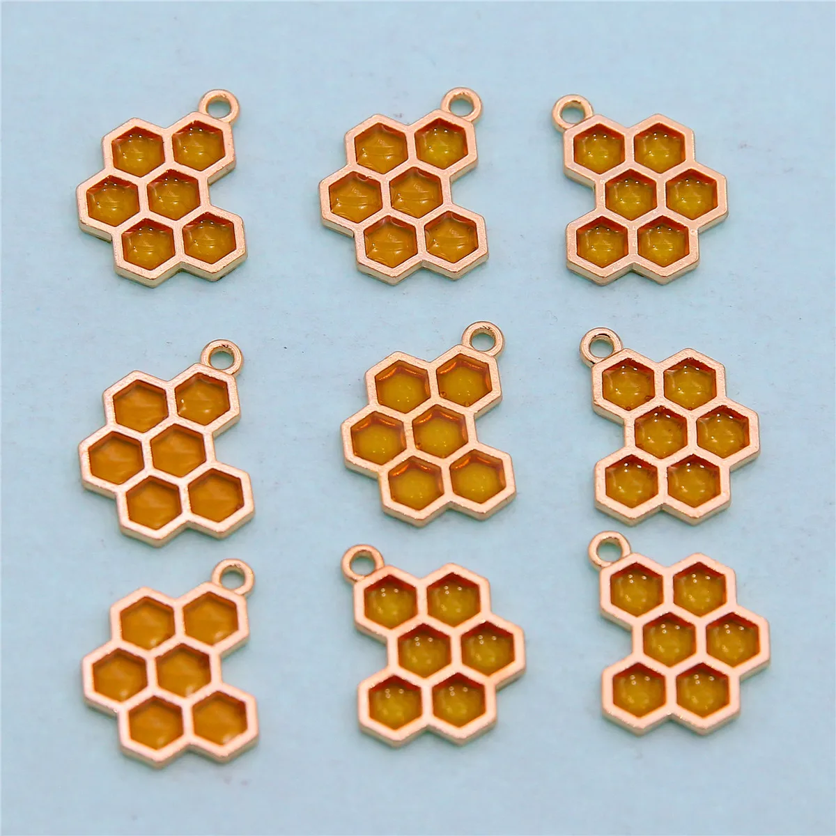 

6 шт., эмалевые подвески в виде сот, 21 х17 мм