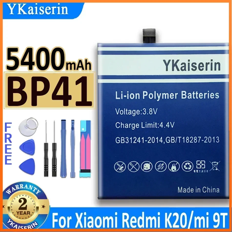YKaiserin 5400 мАч BP41 BP40 Аккумулятор для Xiaomi Redmi K20 / Mi 9T MI9T Pro K20pro Сменный аккумулятор Track NO