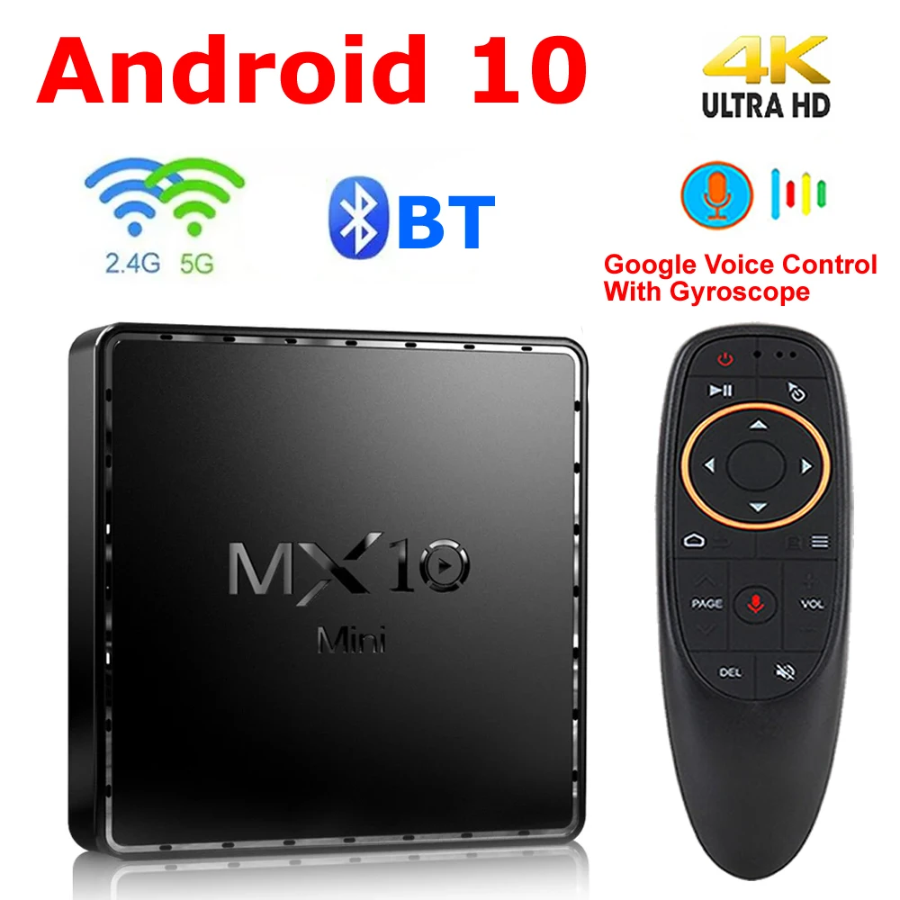 ТВ-приставка MX10 Mini на Android 10, 2 + 16 ГБ, 2,4 ГГц и Android