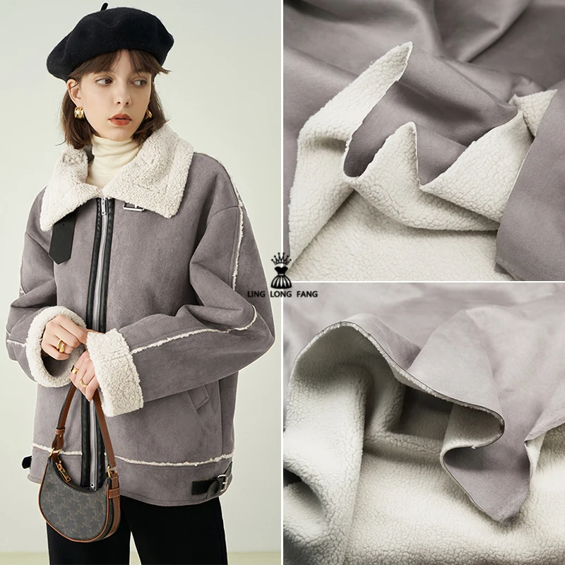 

Плюшевая композитная микрозамшевая ткань Тедди на полметра, высококачественная искусственная флисовая ткань для шитья, материал для курто...