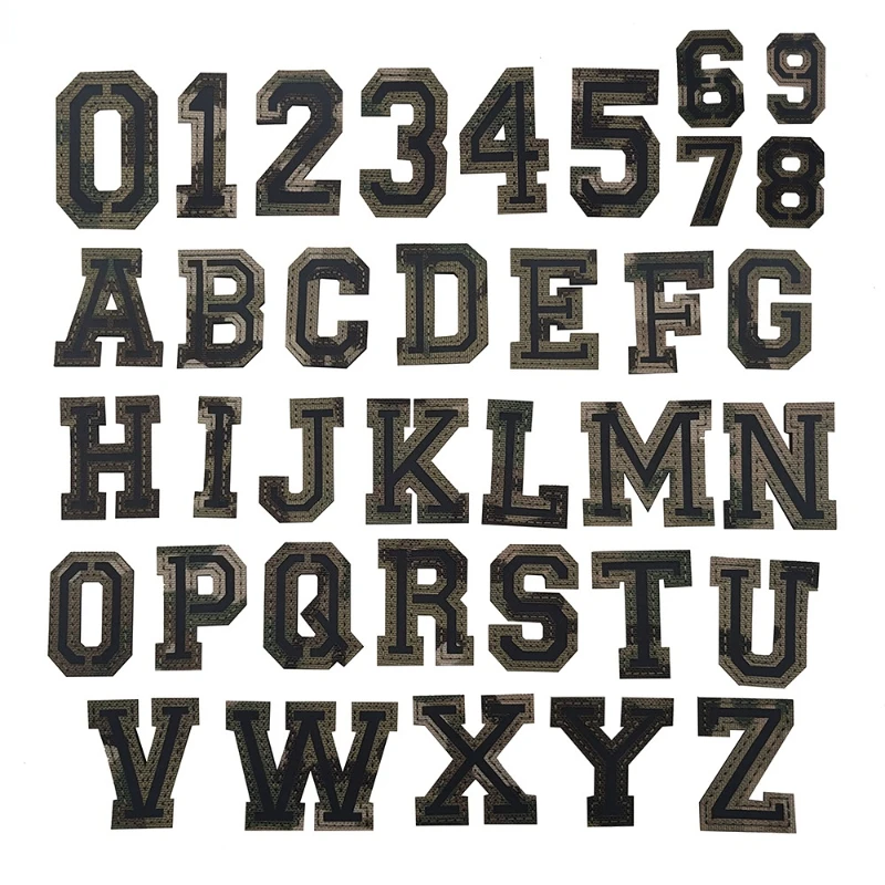 

IR Hook & Loop Patch Custom Military Camouflage Reflection English Letters Numbers Morale Badge Cloth Sticker Outdoor Tactical