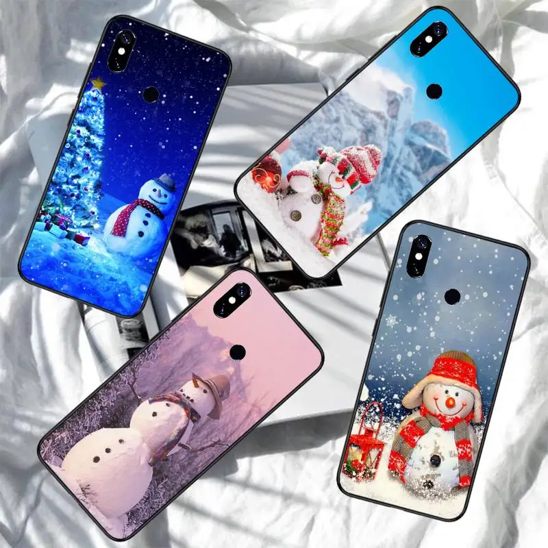 

Winter christmas cute snowman tree Phone Case For Xiaomi Redmi note 7 8 9 11 i t s 10 A poco f3 x3 pro lite funda coque cover