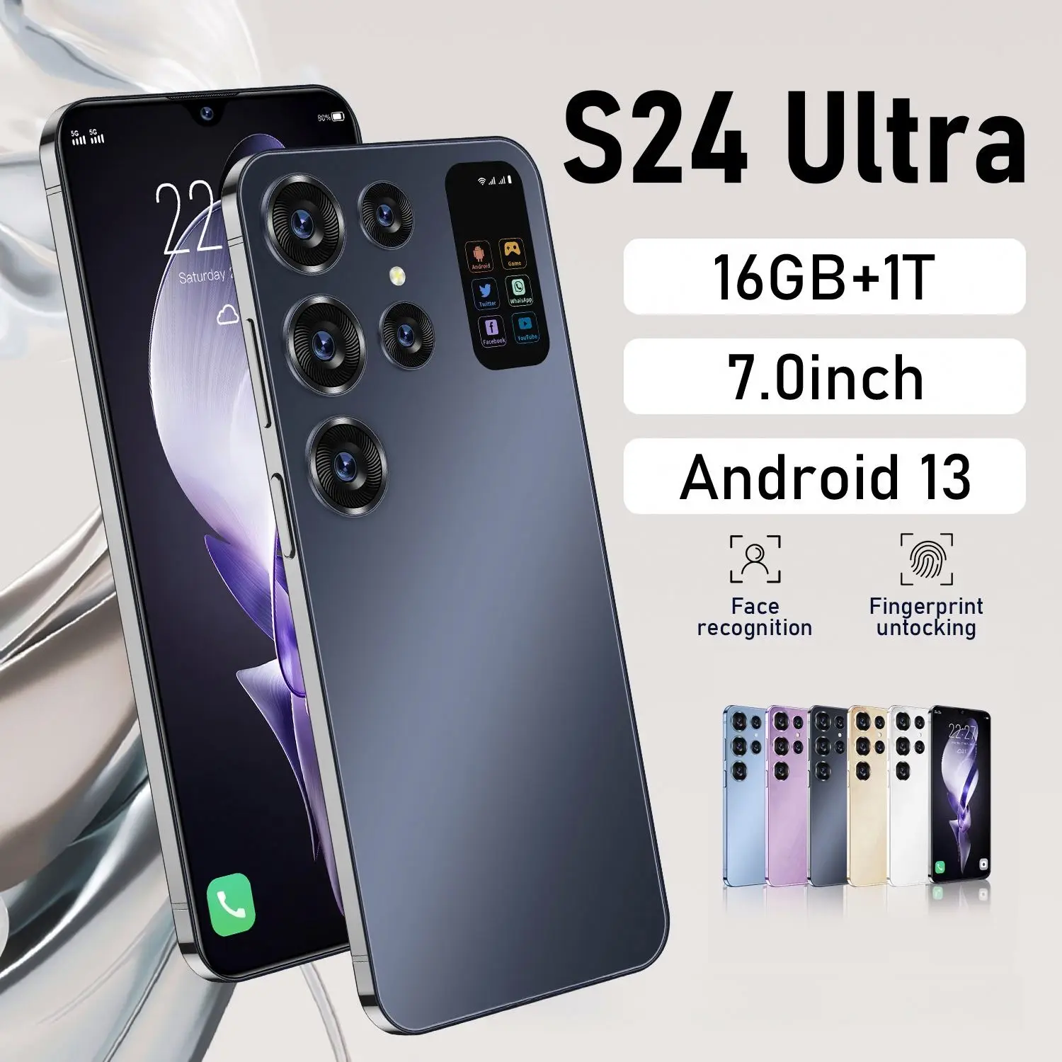 Смартфон Clone S24 Ultra 16G 512 ГБ мобильный телефон 6800 мАч 7 3 дюйма Celulares 5G