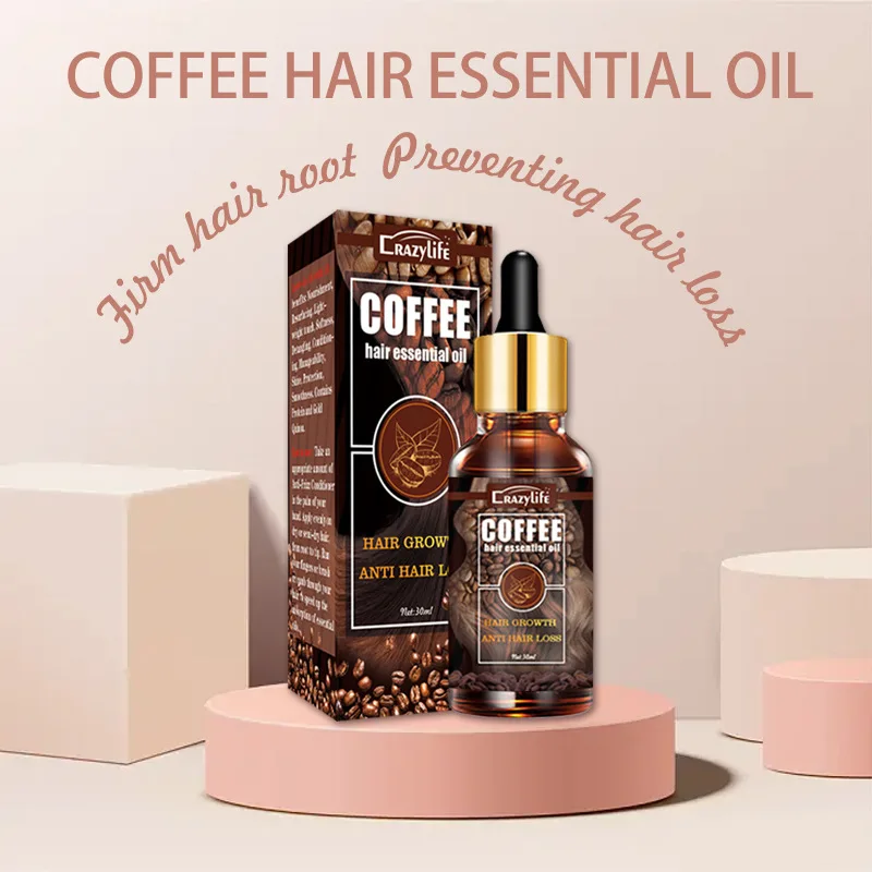 Crazylife Coffee Hair Care Essential Oil Brightening Repair No-wash Hair Care Soft Essential Oil hair oil for fast hair growth