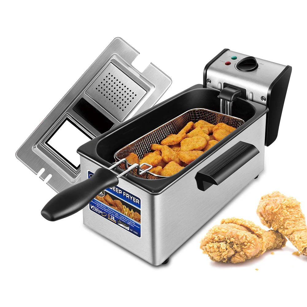 

3L Deep Fryer Electric French Frie Frying Machine Oven Hot Pot Fried Chicken Grill Adjustable Thermostat Kitchen Cooking Sonifer