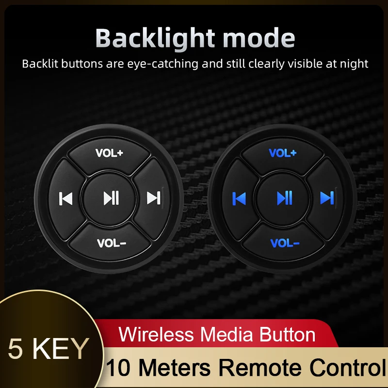Wireless Media Button Remote Controller Car Motorcycle Bike Steering Wheel For IOS Android Phone Tablet Bluetooth-Compatible