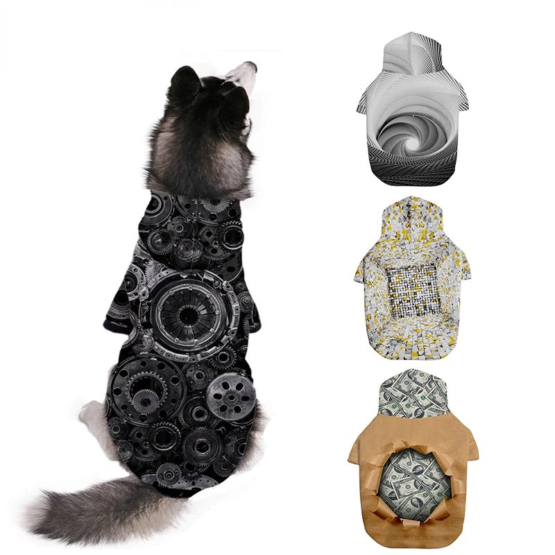 

3D Print Fashion Pet Dog Winter Shirt Coat Hoodie Pet Winter Clothes Warm And Soft Pet Dog Sweaters For Small Medium Large Dogs