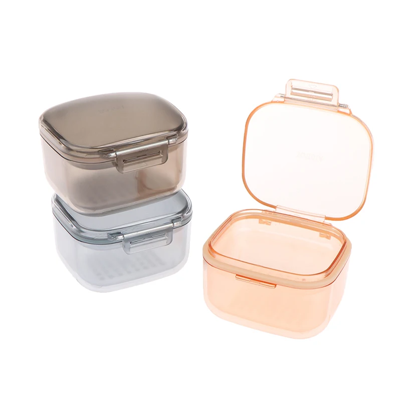 

1Pcs Multi-function Dental Braces Storage Box 3 Layers Denture Retainer Soaking Container Partial Teeth Brace Mouthguard Case