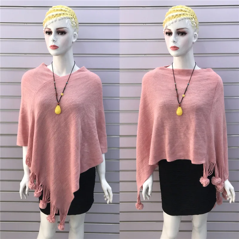 Женская шаль в Корейском стиле весенне-осенняя однотонная Вязаная Шаль с