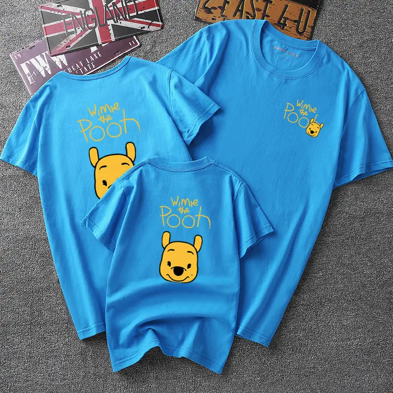 

Disney 1PCS Cartoon Parent-Child Costume Pooh New Casual Fashion Summer Cotton T-shirt Dad Mom Baby Cute Family Clothing