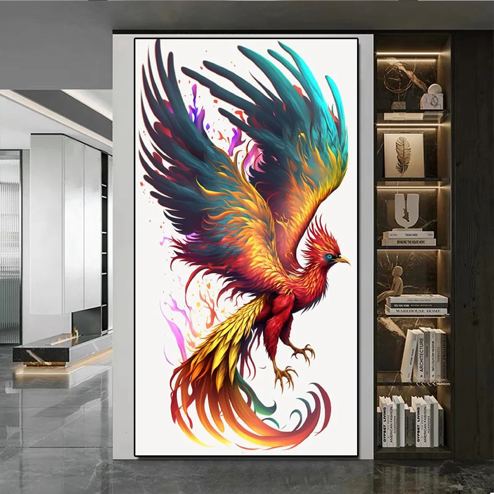 

Chinese Phoenix 5D Diamond Painting Kit Mythical Animal Large Size Embroidery Full Square Round Diamond Mosaic Art Home Decor