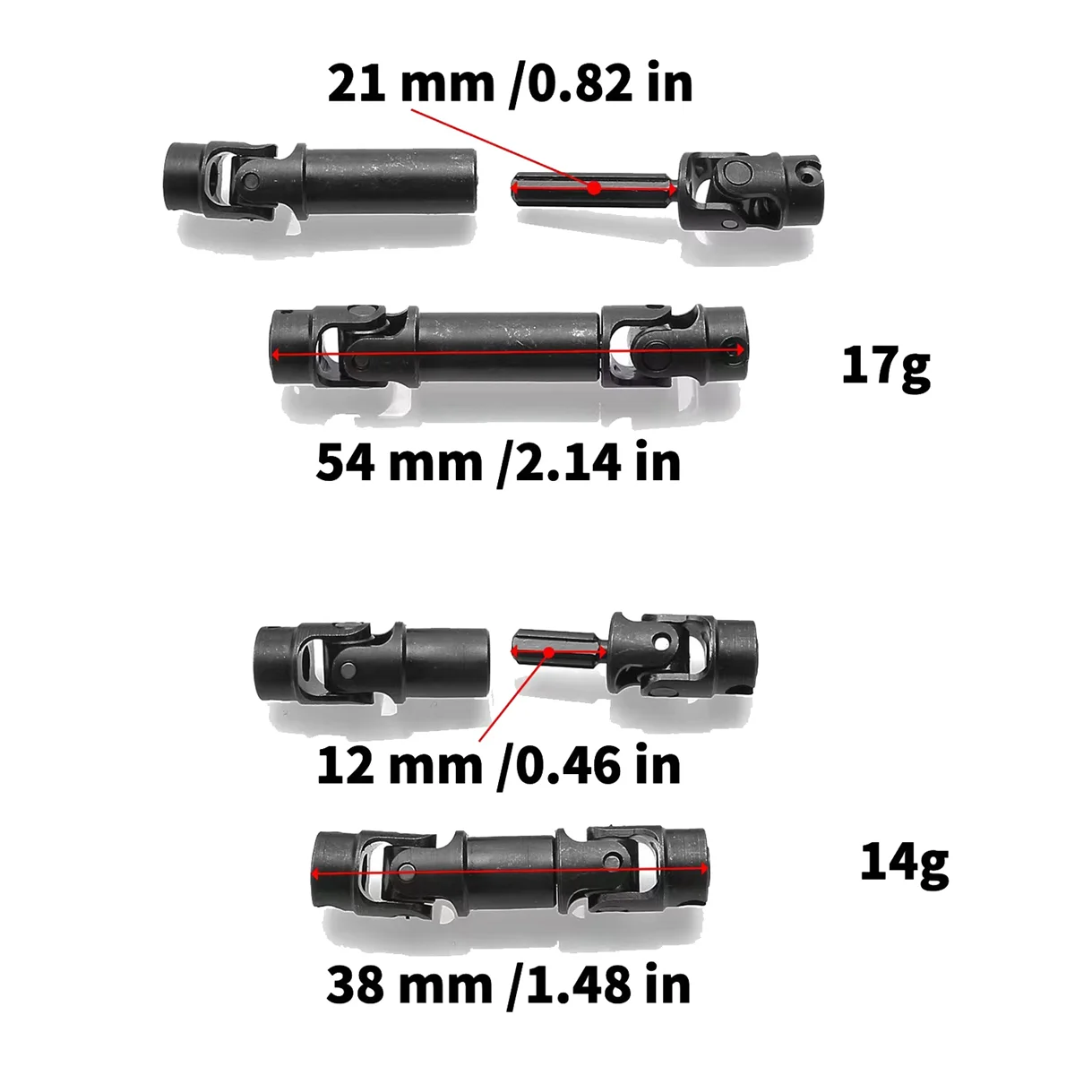 

Metal Heavy Duty Drive Shaft for 1/18 RC Crawler Car Traxxas TRX-4M Trx4M Upgrade Parts