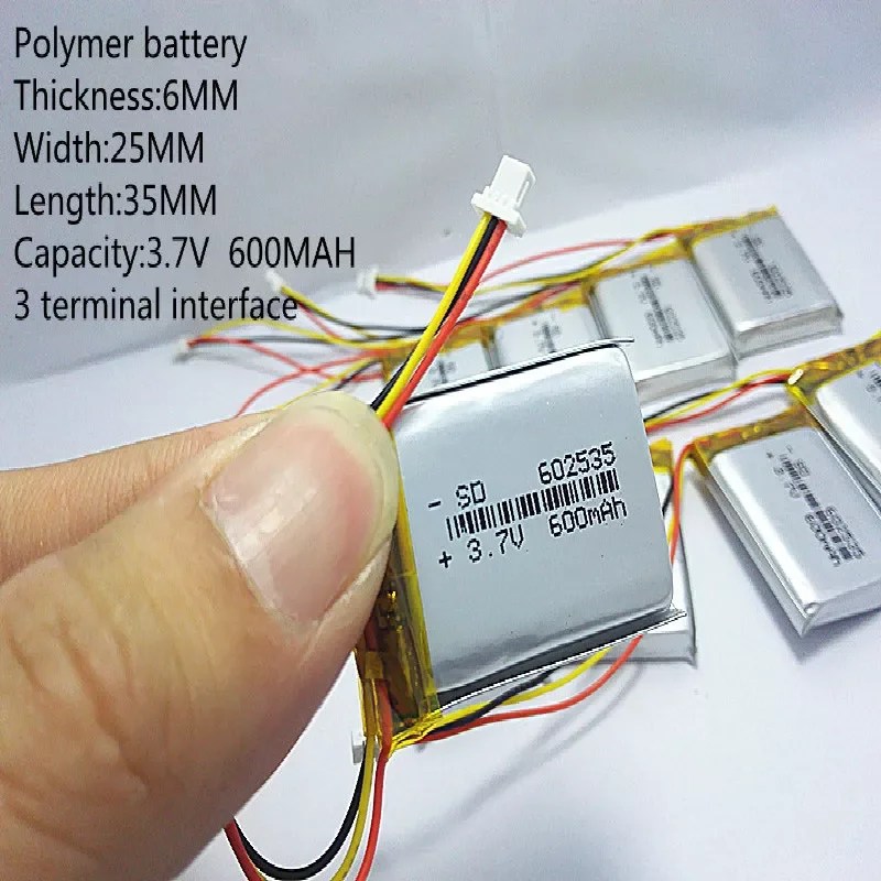 

2022 new batteries Polymer lithium battery 3.7 V,600 602535 can be customized wholesale CE FCC ROHS MSDS quality certification