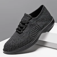mens spring new fashion casual cotton fabric mesh shoes male breathable comfy leisure fabric loafers low heel business shoe