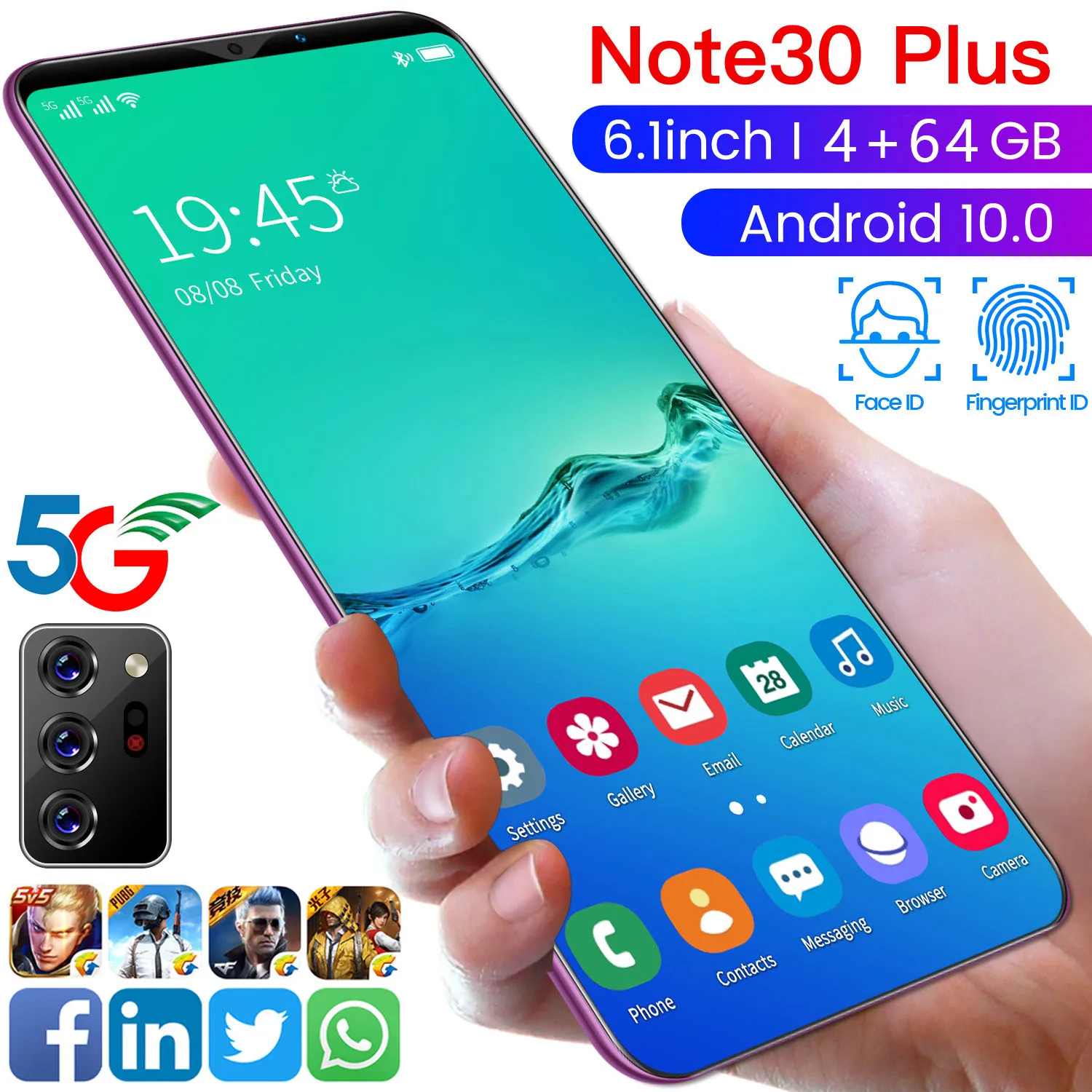 Новинка 2022 телефон Note30 Plus новый смартфон 6 1 дюйма Android 10 0 4G с двумя SIM-картами 4800