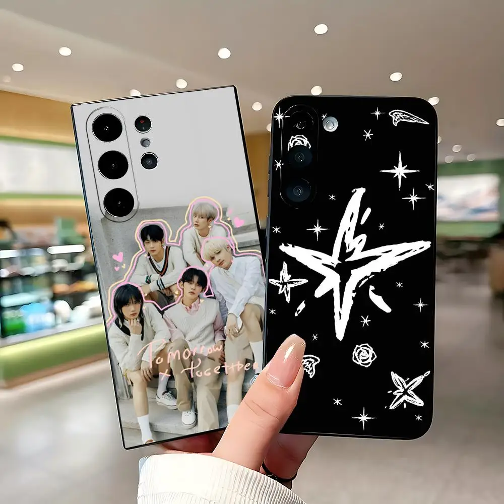 Фото Чехол для телефона с изображением популярной K-pop группы T-TXTEs для Samsung Galaxy S26 S25 S24 S23 S22 S21 Plus Ultra Fold, мягкий, черный. №1