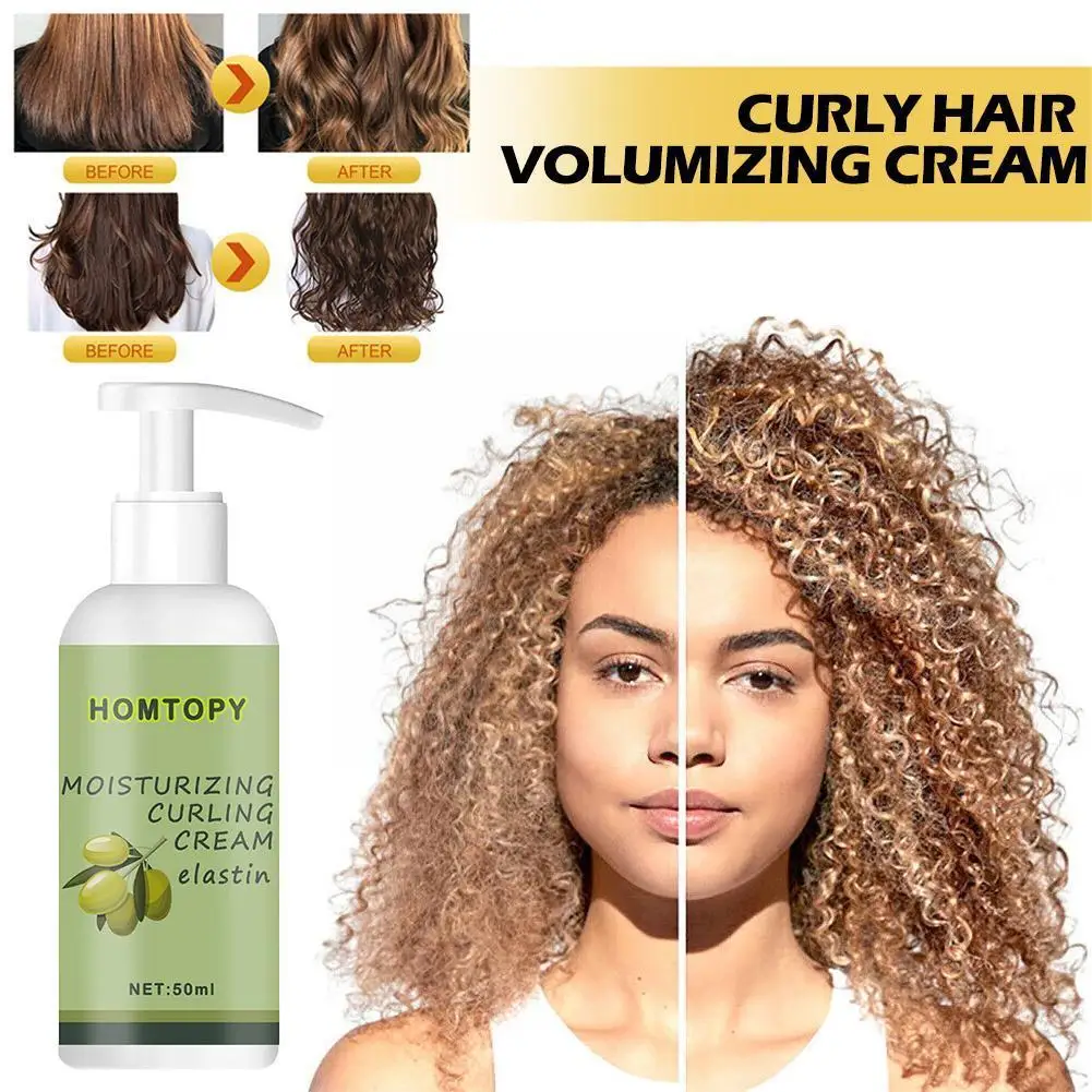 

50ml Hair Volumizing Cream Hair Conditioner Volume Lift Styling Mousse Curly Hair Elastin Curl Defining Cream For Wavy Hair N3M9