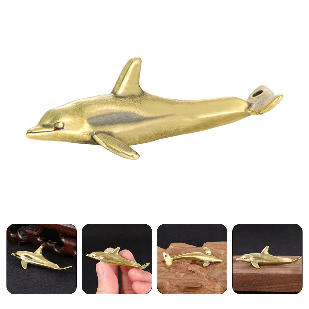 

Dolphin Figurine Ornament Charms Fengshui Statue Charm Ocean Chinese Mini Desktop Pendant Keychain Miniature Animal Retro Garden