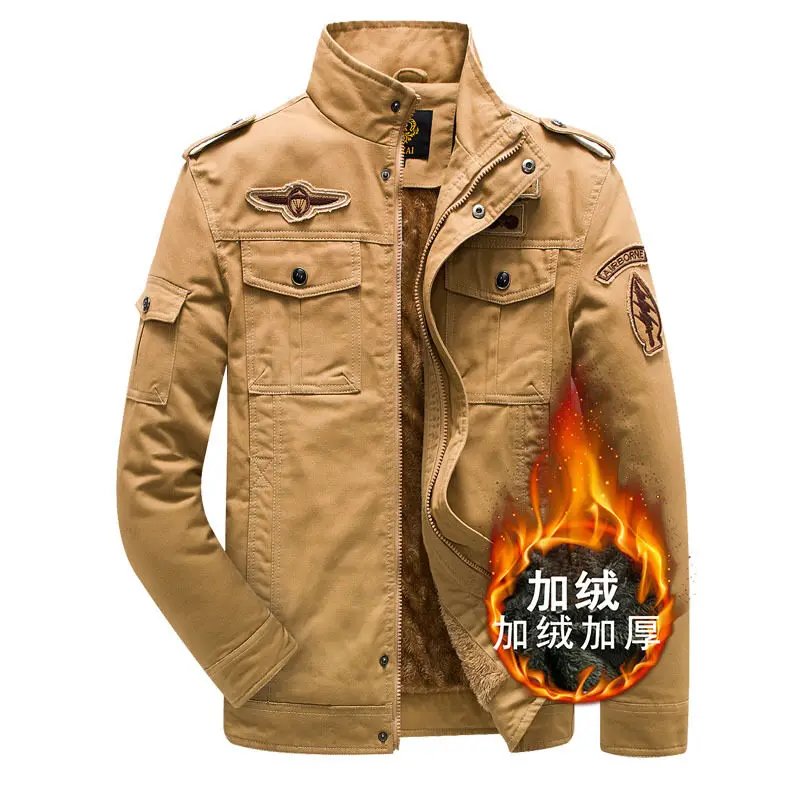 Хлопковая военная куртка LIONJUMP плюс бархатное плотное пальто хлопковое зимнее