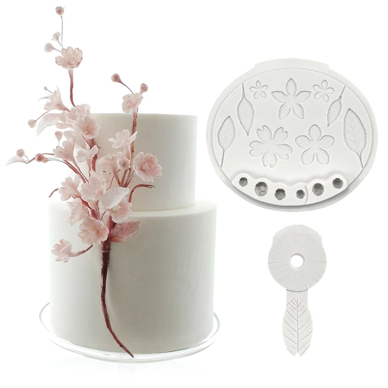 

2 PCS Cherry Blossoms Plum Bossom Shape Silicone Mold Cute Gift for Baking Lover Chocolate Mold Durable Use Easy Clean